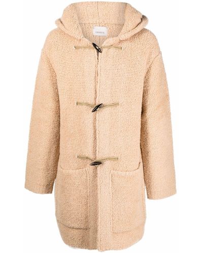 Laneus Hooded Teddy Coat Camel Brown - Natural
