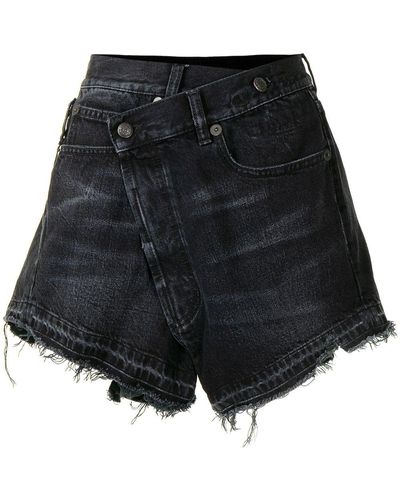 R13 Wrap-fastening Denim Shorts - Black
