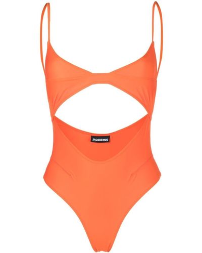 Jacquemus Aranja High-leg Cut-out Swimsuit - Orange