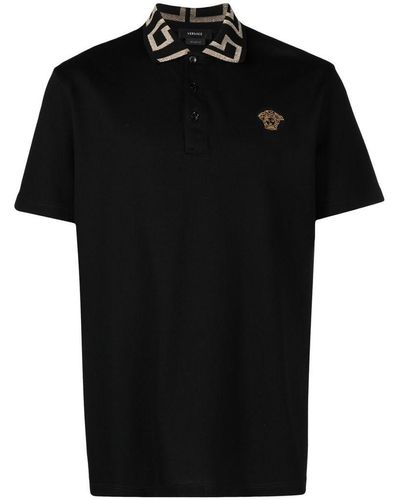 Versace Polo Con Motivo Testa Di Medusa - Nero