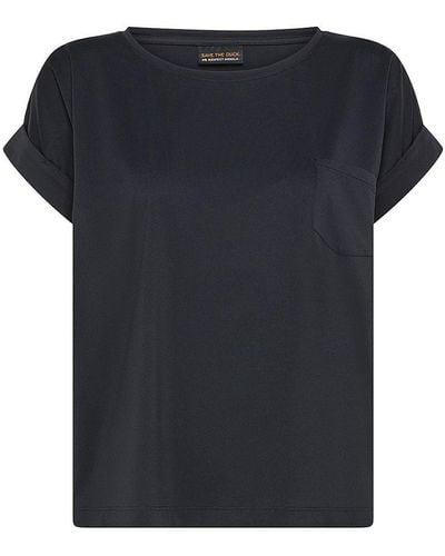 Save The Duck | T-shirt Victoria in cotone con logo ricamato sul retro | female | NERO | 4