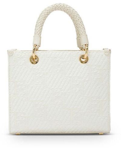 Elisabetta Franchi | Borsa tote in misto cotone con logo jacquard | female | BEIGE | UNI - Bianco