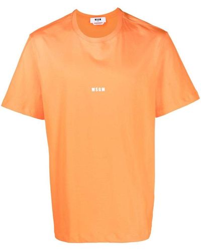 MSGM | T-shirt con logo | male | ARANCIONE | XL