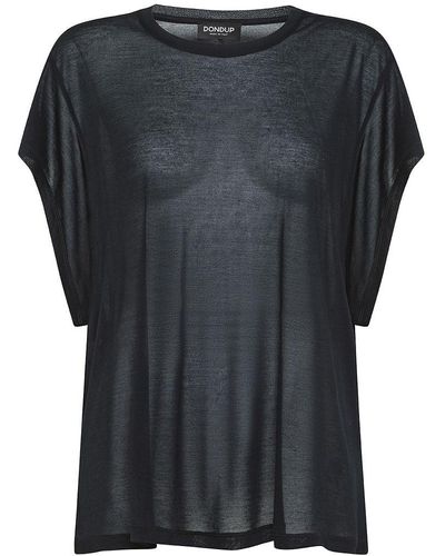 Dondup | T-shirt girocollo over con maniche ampie in modal | female | NERO | S