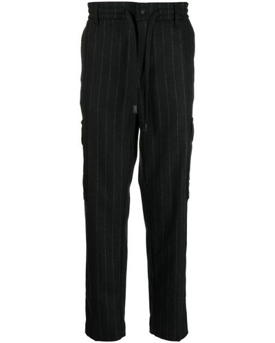 Versace Jeans Couture Pantaloni a righe con coulisse - Nero
