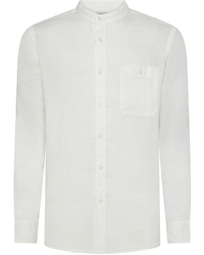Woolrich | Camicia in lino con colletto alla coreana | male | BIANCO | XL