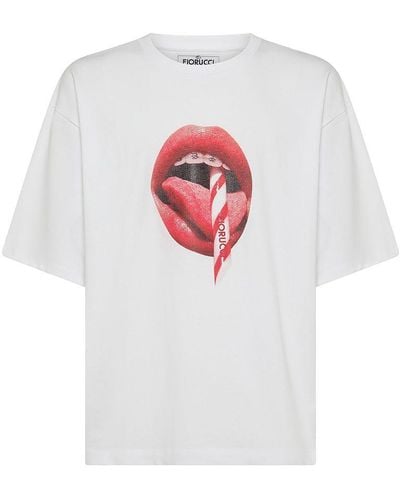Fiorucci | T-shirt in cotone con stampa bocca | male | BIANCO | S