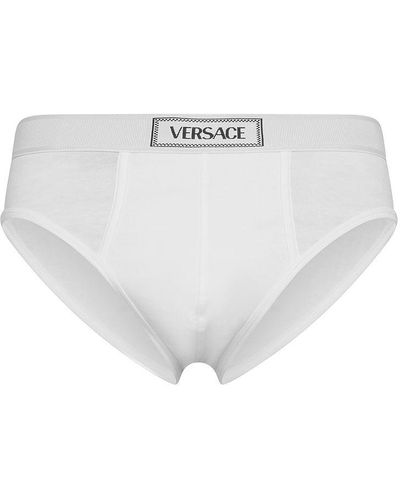 Versace | Slip in cotone stretch con logo | male | BIANCO | 7