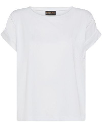 Save The Duck | T-shirt Victoria in cotone con logo ricamato sul retro | female | BIANCO | 4
