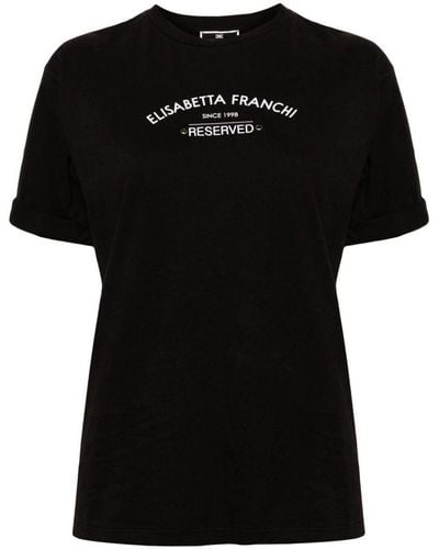 Elisabetta Franchi | T-shirt stampa logo | female | NERO | 42