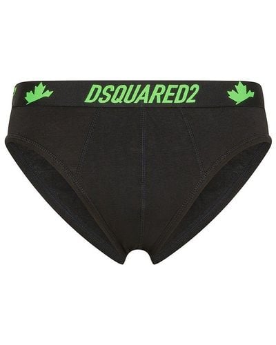 DSquared² | Slip in cotone stretch con logo | male | NERO | S - Verde