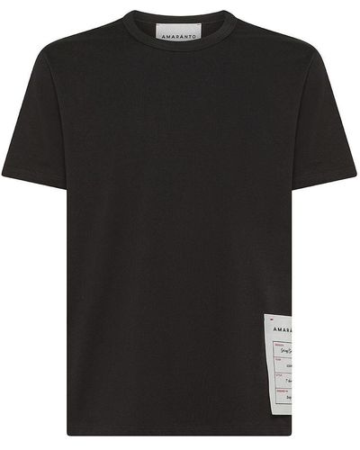 Amaranto | T-shirt in cotone con etichetta di logo | male | NERO | XL