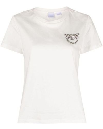 Pinko | T-shirt logo strass | female | BIANCO | XS