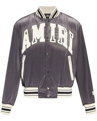 Amiri | Bomber con logo ricamato | male | NERO | M - Grigio