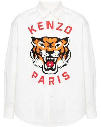 KENZO Camicia lucky tiger - Bianco
