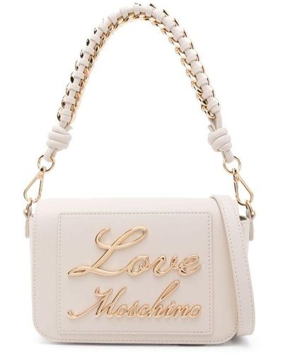 Love Moschino Borsa a spalla con logo - Bianco