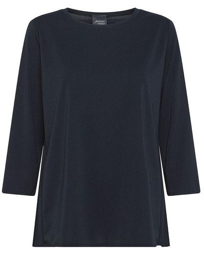 Marina Rinaldi | T-shirt Armonia in morbido jersey con pannello plissé | female | BLU | S