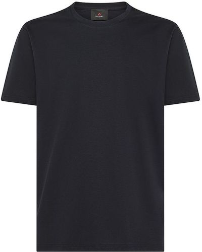 Peuterey | T-shirt in cotone con logo ricamato | male | BLU | XL - Nero