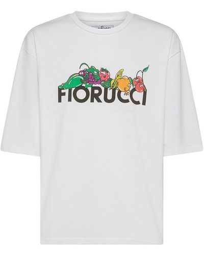 Fiorucci | T-shirt in cotone con stampa frutta e logo | male | BIANCO | S