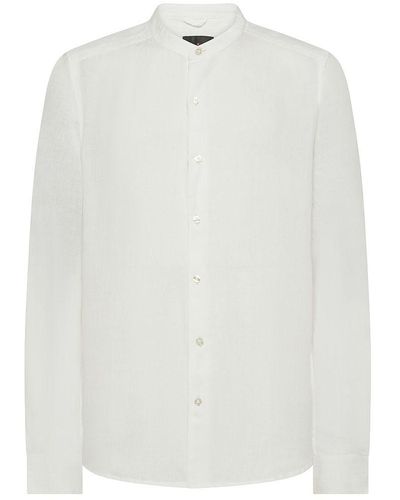 Peuterey | Camicia in lino con colletto alla coreana | male | BIANCO | XL