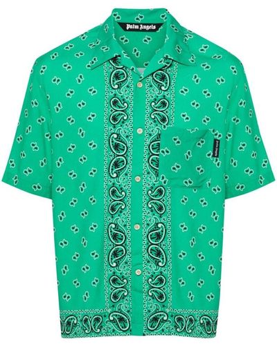 Palm Angels | Camicia stampa paisley | male | VERDE | 50