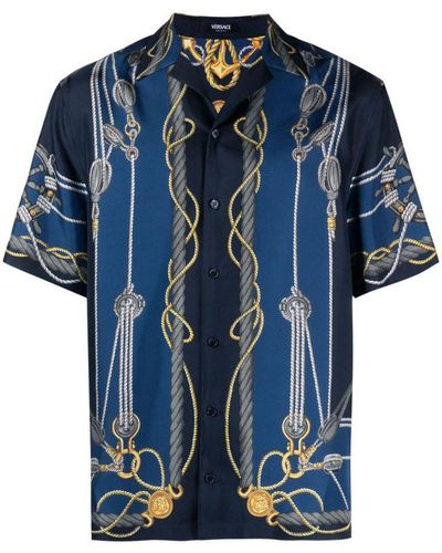 Versace Camicia Bowling Nautical - Blu