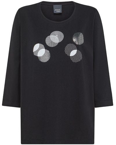 Marina Rinaldi | T-shirt Nilo in cotone stretch con stampa | female | NERO | XS