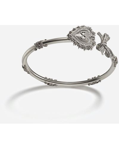Dolce & Gabbana Devotion bracelet in white gold with diamonds - Metálico