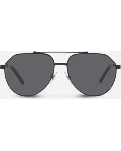 Dolce & Gabbana Gros Grain Pilotenbrille - Grau