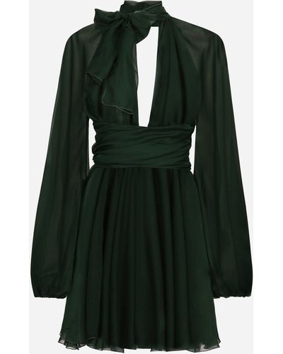 Dolce & Gabbana Vestido corto de chifón - Verde