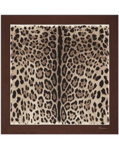 Dolce & Gabbana Seidenschal mit Leoparden-Print - Mehrfarbig