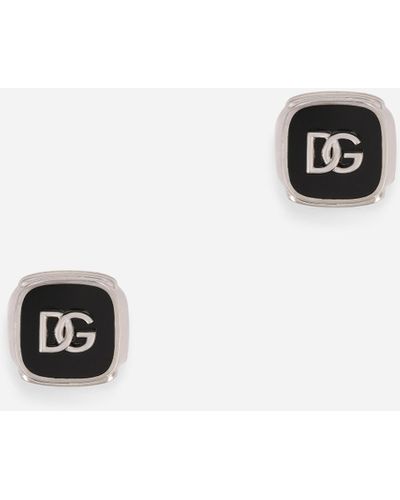 Dolce & Gabbana Cufflinks With Enamelled Dg Logo - Multicolour