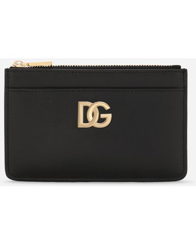 Dolce & Gabbana Logo Leather Card Holder - Black