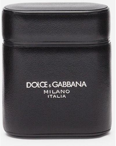 Dolce & Gabbana Étui pour airpods en cuir de veau gange - Blanc