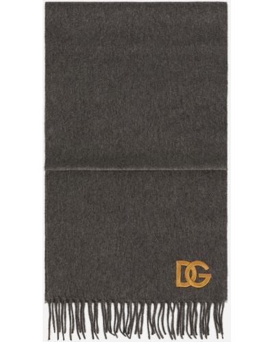 Dolce & Gabbana Pashmina con logo bordado - Gris