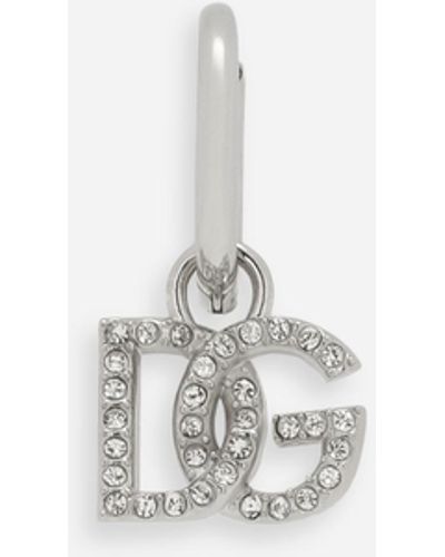 Dolce & Gabbana Mono orecchino con logo DG - Bianco