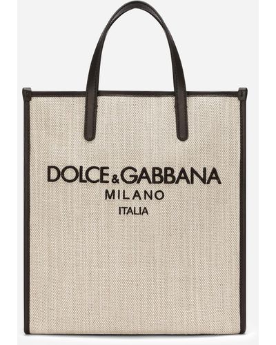 Dolce & Gabbana Bolso shopper pequeño de lona estructurada - Neutro
