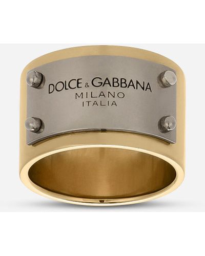 Dolce & Gabbana Anillo con placa Dolce&Gabbana - Metálico