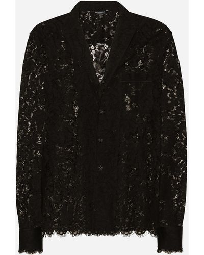 Dolce & Gabbana Camisa de encaje cordonetto - Negro