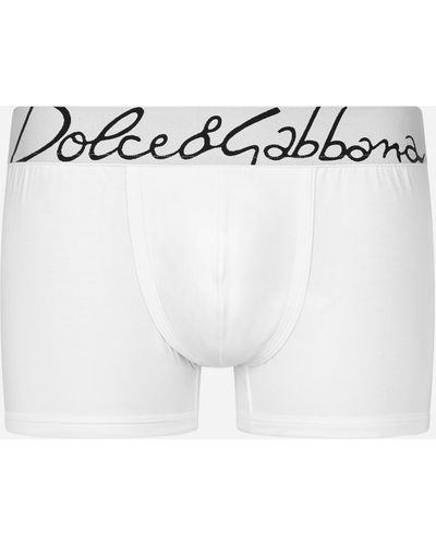 Dolce & Gabbana Boxershorts Regular Baumwollstretch - Weiß