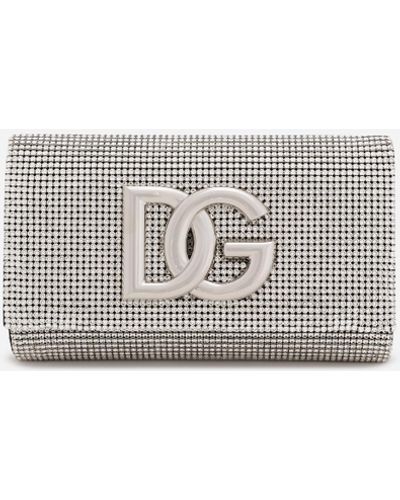 Dolce & Gabbana Borsa DG logo in crystal mesh - Metallizzato