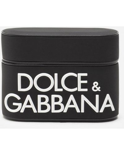 Dolce & Gabbana PORTA AIRPODS PRO IN GOMMA CON LOGO A MICROINIEZIONE - Bianco
