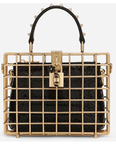 Dolce & Gabbana Dolce Box bag in metal and ayers - Schwarz