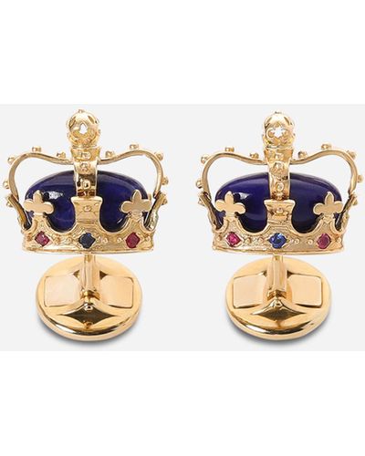 Dolce & Gabbana Crown yellow gold ring with lapislazzuli on the inside - Multicolore