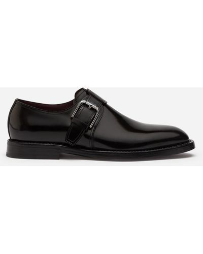 Dolce & Gabbana Brushed Calfskin Monk Strap Shoes - White