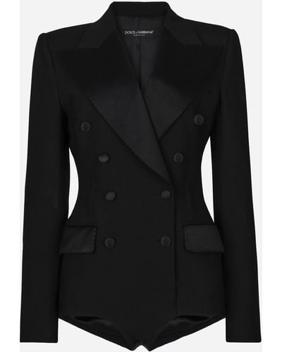 Dolce & Gabbana Double-breasted Tuxedo Jacket Bodysuit - Black