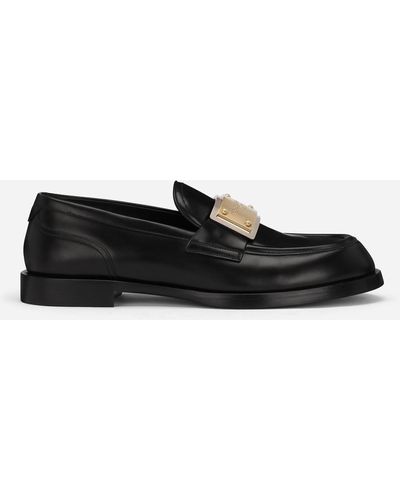 Dolce & Gabbana Brushed Calfskin Loafers - Black