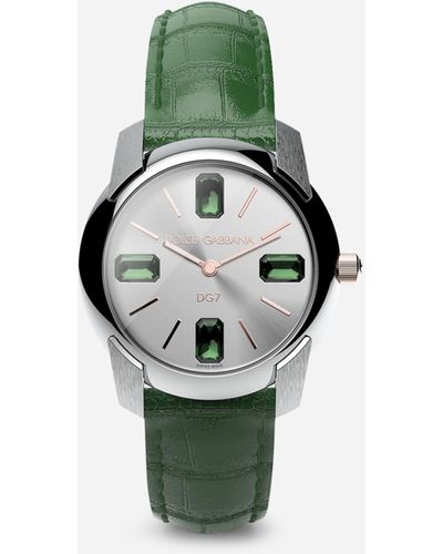 Dolce & Gabbana Uhr mit armband aus alligatorleder - Grün