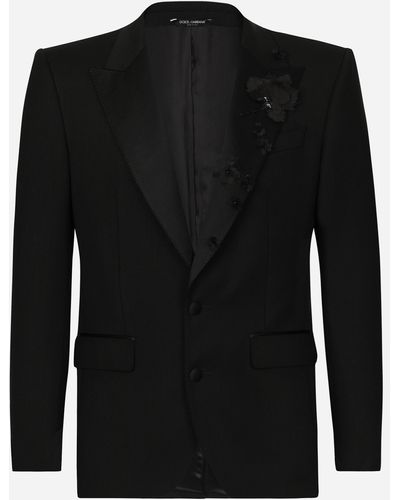 Dolce & Gabbana Chaqueta Sicilia de botonadura sencilla con bordado - Negro