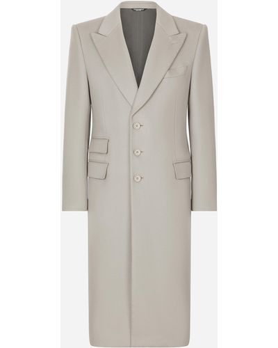 Dolce & Gabbana Single-Breasted Double Cashmere Coat - Gray